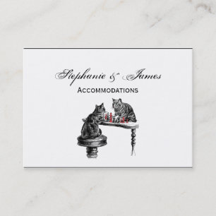 Board Games Two Cats playing Chess Match Red Business Card