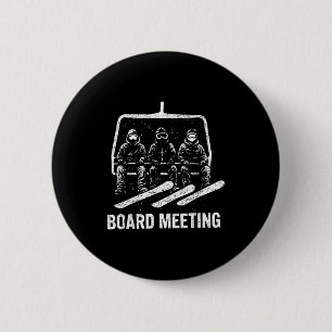 Board Meeting Skiing Lift Skier Winter Sports Snow 6 Cm Round Badge