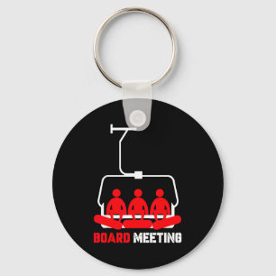 Board meeting snowboarding holiday skiing key ring