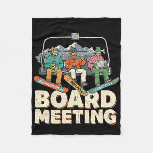 Board Meeting Snowboarding Holiday Skiing Winter  Fleece Blanket
