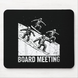 Board meeting snowboarding skier ski lift skier mouse pad