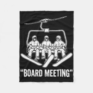 Board Meeting T, Snowboard Skiing Winter Sports _1 Fleece Blanket