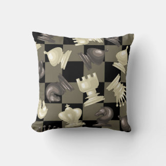 Board of Chess Pieces Laying Down Cushion