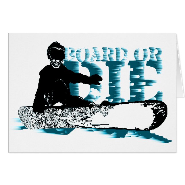 board or die. skeleboarder. (Front Horizontal)