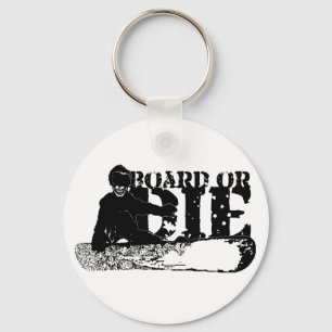 board or die. skeleboarder. key ring