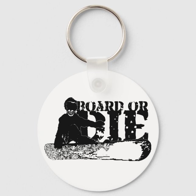 board or die. skeleboarder. key ring (Front)