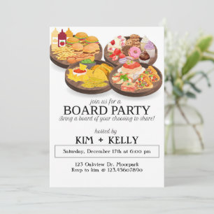 Board Party, Birthday Party, Charcuterie board, Invitation