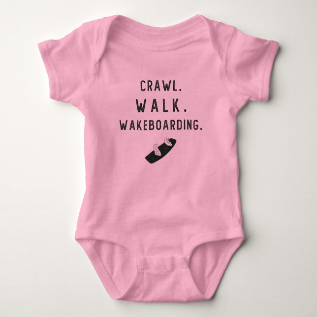 Board Skating Crawl Walk Wakeboarding Skateboarder Baby Bodysuit (Front)