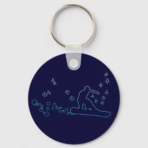 board with birds and bubbles. key ring