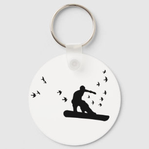 board with birds. key ring