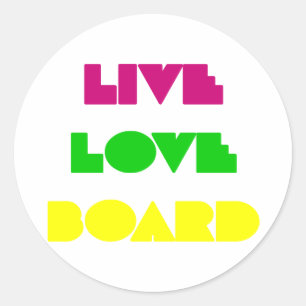 BoardChick Live Love Board Classic Round Sticker