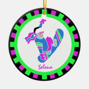 BoardChick Live to Board Ceramic Tree Decoration