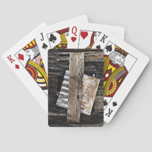 Boarded Up Old Wooden House Window Playing Cards