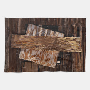Boarded Up Old Wooden House Window Tea Towel