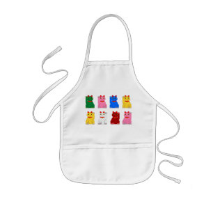 Boarder of Maneki neko Kids Apron