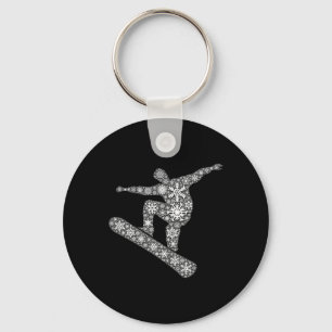 Boarder Snowflake Merry Christmas - Snowflakes Sno Key Ring
