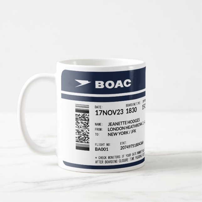 Boarding Pass 5000x1958 (blue) SFR2 Coffee Mug (Left)