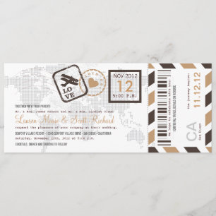 Boarding Pass Airmail Ticket Invitation