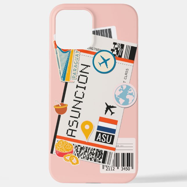 BOARDING PASS ASUNCION PARAGUAY iPhone CASE (Back)