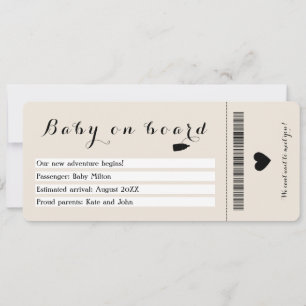Boarding Pass Baby On Board Travel Pregnancy Announcement