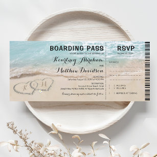 Boarding Pass Beach RSVP & Wedding Invitation