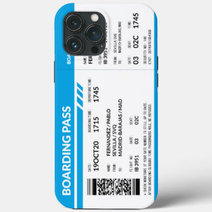 Boarding Pass (blue) iPhone 13 Pro Max Case