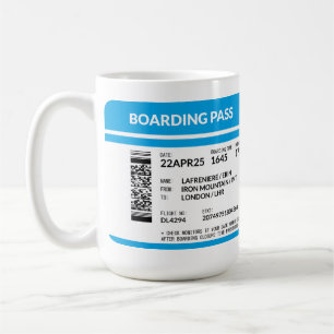 Boarding Pass (blue) Coffee Mug