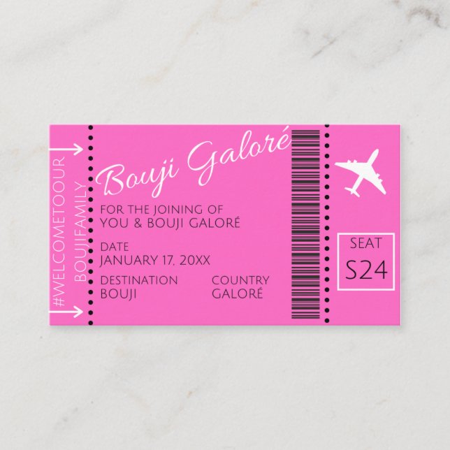 Boarding pass business cards (Front)