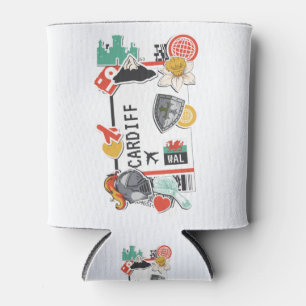 BOARDING PASS CARDIFF WALES CAN COOLER