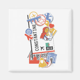 BOARDING PASS CONSTANTINE ALGERIA MAGNET