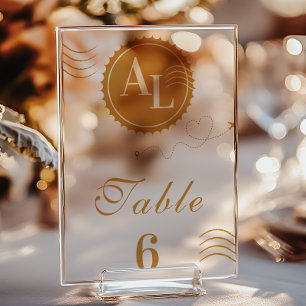 Boarding Pass Cosmic Wedding Destination Acrylic Sign