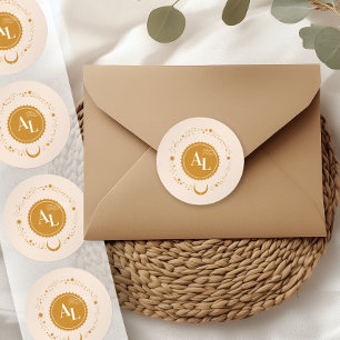 Boarding Pass Cosmic Wedding Destination Classic Round Sticker