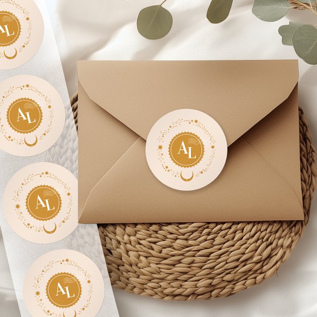 Boarding Pass Cosmic Wedding Destination Classic Round Sticker (Creator Uploaded)