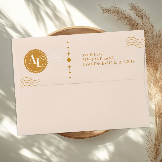Boarding Pass Cosmic Wedding Destination Envelope (Creator Uploaded)