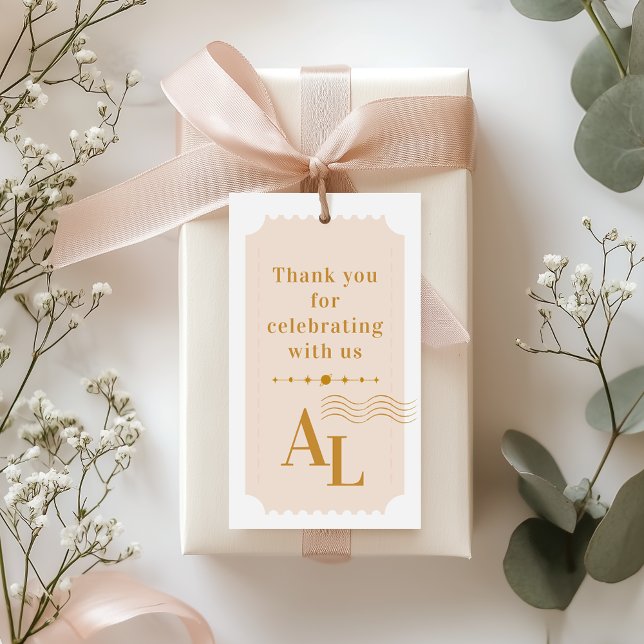 Boarding Pass Cosmic Wedding Destination Gift Tags (Creator Uploaded)