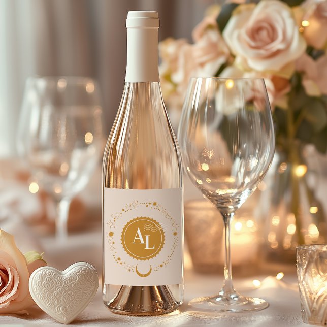 Boarding Pass Cosmic Wedding  Wine Label (Creator Uploaded)