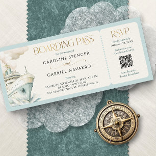 Boarding Pass Cruise Wedding Invitation