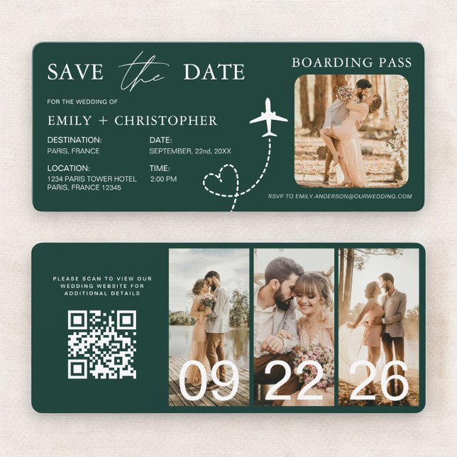 Boarding Pass Destination Save the Date QR Code  (Creator Uploaded)