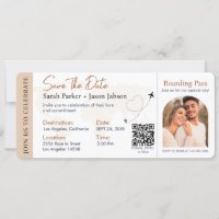 Boarding Pass Destination Wedding QR code