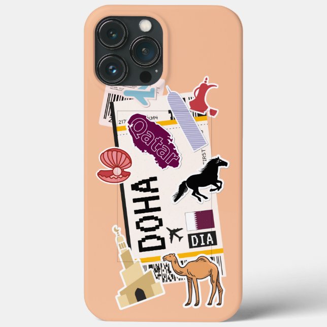 BOARDING PASS DOHA QATAR iPhone CASE (Back)