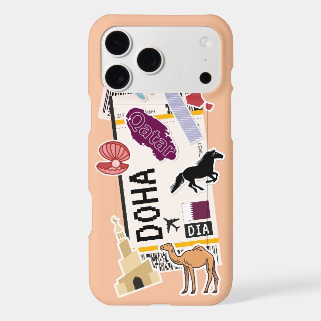BOARDING PASS DOHA QATAR iPhone CASE (Back)