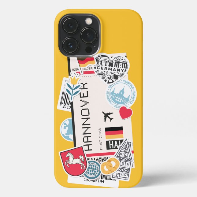 BOARDING PASS HANNOVER, GERMANY iPhone CASE (Back)
