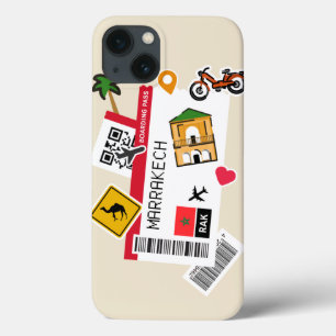 boarding pass Marrakech city  iPhone 13 Case