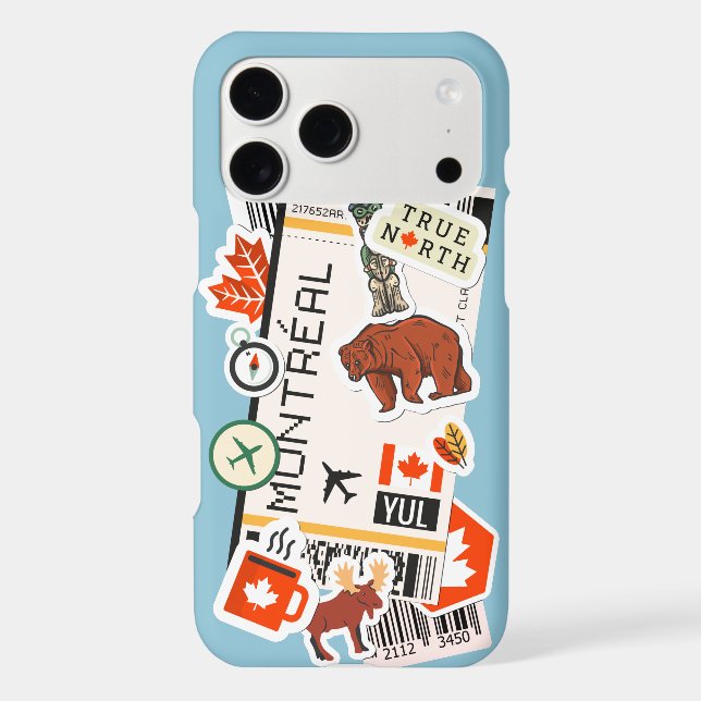 BOARDING PASS MONTREAL CANADA iPhone CASE (Back)