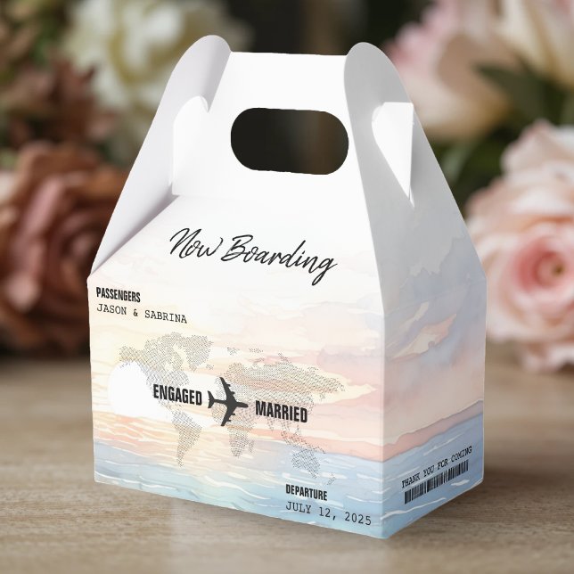 Boarding Pass Ocean Sunset Destination Wedding Favour Box (Boarding Pass Ocean Sunset Destination Wedding Favor Boxes
)