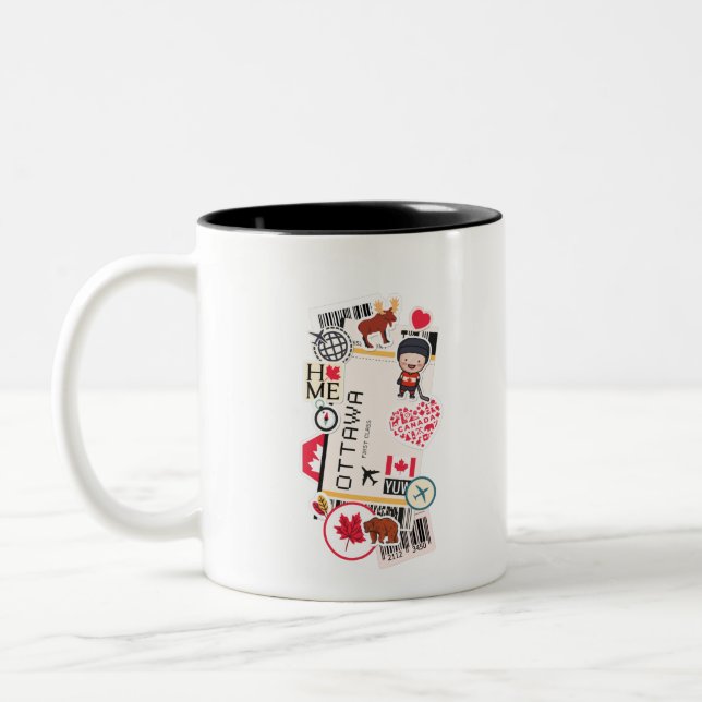 BOARDING PASS OTTAWA CANADA Two-Tone COFFEE MUG (Left)