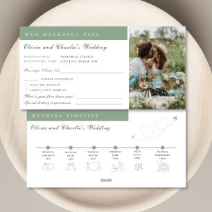 Boarding Pass Photo Wedding Destination Holiday Card
