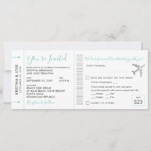 Boarding Pass Plane Ticket All-In-One Invitation