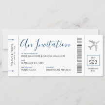 Boarding Pass Plane Ticket Destination Wedding