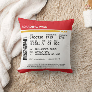 Boarding Pass - Red Cushion